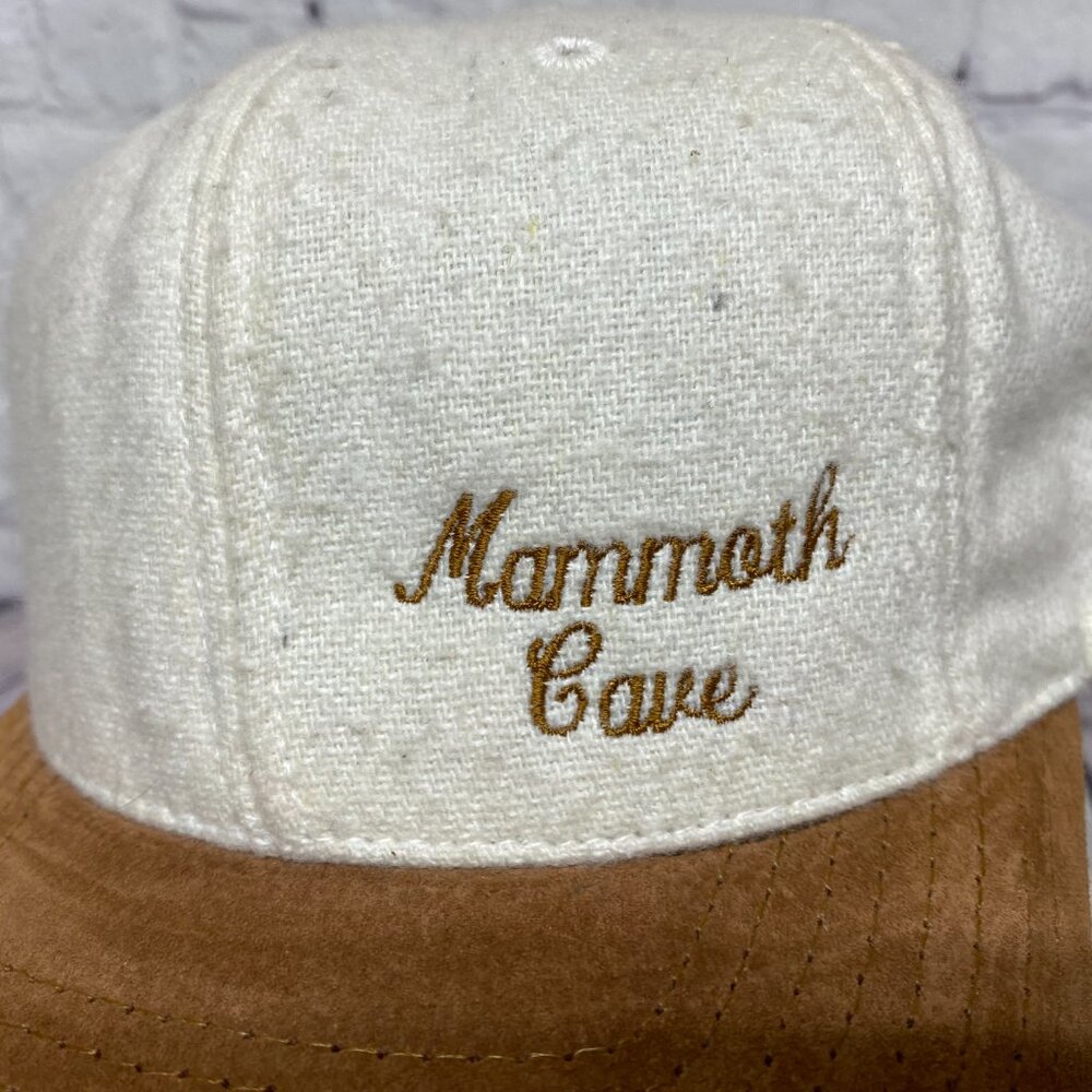 Vintage Hat Cap Snapback Cream Brown Mammoth Cave Kentucky Made in USA America - Picture 6 of 10